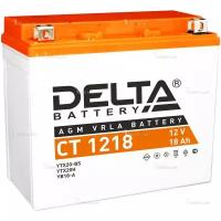 Аккумулятор DELTA CT-1218 для мототехники (12В, 20Ач / Стартерный ток 270А) YTX20-BS, YTX20H, YB16-B-CX, YB16-B,
