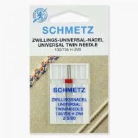Инструменты для шитья Schmetz Иглы стандартные двойные 130/705H ZWI № 80/2.5, 1 шт.