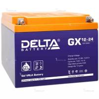 Аккумулятор DELTA гелевый GX 12-24 GEL (12В, 24Ач / 12V, 24Ah) Вывод болт M5