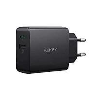 Сетевая зарядка Aukey PA-Y17 USB-A QC 3.0 и USB-C Power Delivery, 18 Вт (Black)