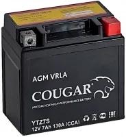 Аккумулятор для мотоцикла и скутера Cougar AGM VRLA 12V 7 А/ч 130 А обр. пол. залитый YTZ7S (113х70х108)