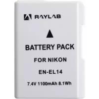Аккумулятор RAYLAB RL-ENEL14 1100мАч (для Nikon D3200, D3300, D3400, D5100, D5300, D5500)