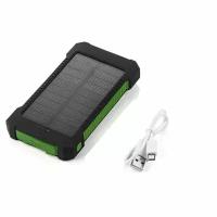 Power Bank с солнечной батареей (внешний аккумулятор) (Зеленый)