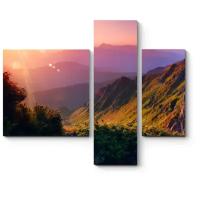 Модульная картина Picsis Летний пейзаж в горах на рассвете (80x66)
