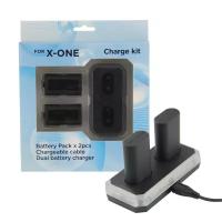 Зарядный комплект для геймпада XBox One (2 аккумулятора по 1400 мАч) с индикацией