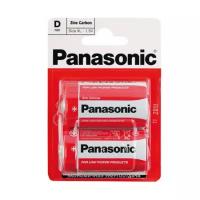 Батарейка солевая Panasonic R20 (D), 1,5 В, 2 штуки