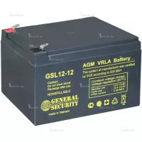 Аккумулятор General Security GSL 12-12 (12В, 12Ач / 12V, 12Ah / вывод F2)