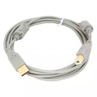 Кабель USB2.0 USB A(m) - USB B(m), GOLD , ферритовый фильтр , 3м, серый