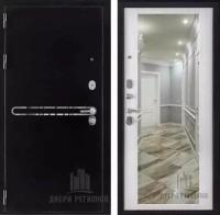 Входная дверь металлическая Regidoors Президент S1Z антик графит с блестками-сандал белый с зеркалом