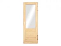 Балконная деревянная дверь 2175*720 мм со стеклопакетом