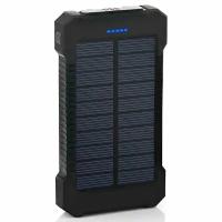 Power Bank с солнечной батареей (внешний аккумулятор) (Черный)