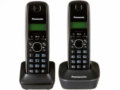 Радиотелефон Panasonic KX-TG1612RUH черно-серый (2 радиотрубки в комплекте)