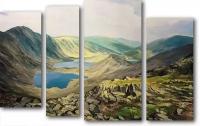 Модульная картина «Горные озера», 80x50 см, модульная картина