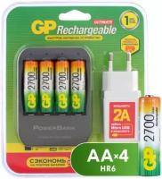 Зарядное устройство GP + USB адаптер + аккумуляторы, 4 шт (GP270AAHC/HSPBA-2CR4)