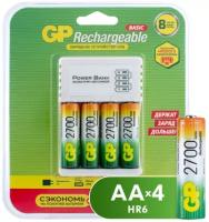 Зарядное устройство + аккумуляторы GP USB + 4 аккумулятора АA (HR6) 2700 mAh (GP 270AAHC/CPB-2CR4)