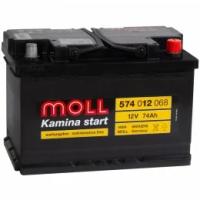 Автомобильный аккумулятор MOLL Kamina Start 74R 680А обратная полярность 74 Ач (276x175x190)