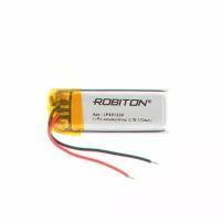 Аккумулятор литий-полимерный Li-Pol Robiton 401230 3,7В 100мАч 1шт Robiton 1920-02