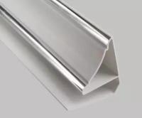 Плинтус потолочный для панелей ПВХ серебро