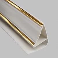 Плинтус потолочный ПВХ 3м Белый Золото для панелей толщиной 7-8мм