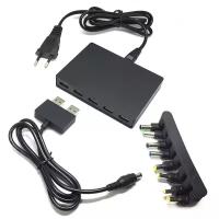 Сетевое зарядное устройство Espada ES65W5Q3 65Вт, 5 портов USB, 8 переходников для ноутбуков, быстрая зарядка QC 3.0 (черный)