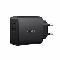 Сетевая зарядка Aukey USB-C Power Delivery 18W и Qualcomm Quick Charge 3.0 USB для iPhone, iPad, Samsung, Huawei, Xiaomi, LG, Asus, Lenovo, PA-Y17 (Черный цвет)