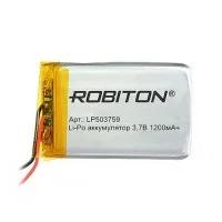 Li-Pol аккумулятор Robiton LP 503759 3,7В 1200мАч