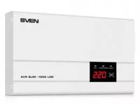 Источник бесперебойного питания Стабилизатор напряжения Sven AVR SLIM-1000 LCD серый 1 розетка