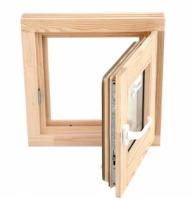 Деревянное окно со стеклопакетом 480*480 мм (одностворчатое)