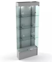 Торговое оборудование витрина с подсветкой 200х80х30см цвет серый (арт.s702с)