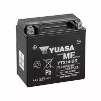 Аккумулятор мотоциклетный Yuasa AGM 12V 12Ah YTX14-BS (сухозаряженный АКБ в комплекте с электролитом)