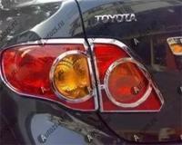 Хромированные накладки на задние фонари Toyota Corolla E140 2006-2010