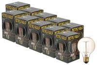 Упаковка ламп накаливания 10 шт jazzway, RETRO G80 GOLD 400Lm E27, 60Вт, 2700К