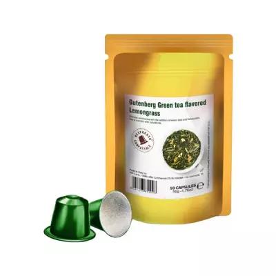 Чай в капсулах для Nespresso Gutenberg зеленый ароматизированный Лимонник, 10 шт