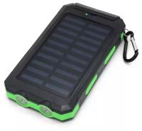 Внешний аккумулятор power bank 20000 mah c солнечной батареей (салатово-черный)