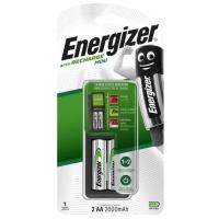 Зарядное устройство Energizer Mini: 1/2 слота AA/AAA, + 2 аккумулятора AA 2000mAh