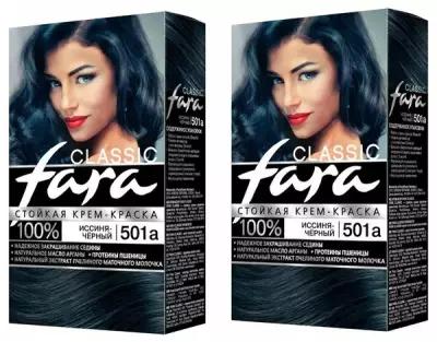 Fara Classic Стойкая крем-краска для волос, 501а, иссиня-черный