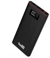 Внешний аккумулятор TopON TOP-T10 черный, 10 000 мАч Li-Polymer, 18W, Quick Charge 3.0/USB Power Delivery 3.0, аллюминевый корпус