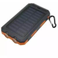 Внешний аккумулятор power bank 20000 mah c солнечной батареей (оранжево-черный)