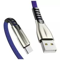 USB-кабель для зарядки 2.4А с Type C-разъемом (синий, 1 м)