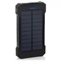 Power Bank с солнечной батареей (внешний аккумулятор) Черный