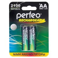 Батарейка аккумуляторная AA никель-металлогидридная Perfeo AA2100mAh/2BL 2шт