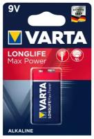 Батарейка Varta LONGLIFE MAX POWER (MAX TECH) Крона 6LR61 BL1 Alkaline 9V (4722) 1 шт