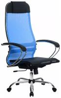 Кресло для руководителя Метта SU-1-BK Комплект 4 Ch, обивка: текстиль, цвет: сетка васильковая/черная