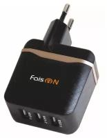Блок питания сетевой 3 USB FaisON FORTE FS-Z-986, 3100mA, цвет: чёрный