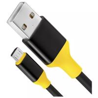 Micro / USB 0.5м, кабель микро для зарядки смартфона, microUSB android синхронизация телефонов, планшетов, черный+желтый