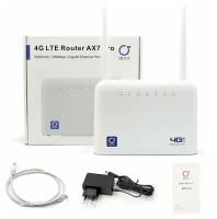 Olax AX7 Pro 3G/4G LTE стационарный роутер с антеннами 2*5dBi + аккумулятор 5000мАч, Ethernet 1000Мбит/сек