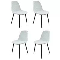Комплект кухонных стульев (2 шт.), СтолБери, Storm, велюр светло-серый, металлокаркас черный матовый