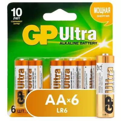Алкалиновые батарейки GP Ultra Alkaline 15А AA - 4+2 шт. на промо-блистере
