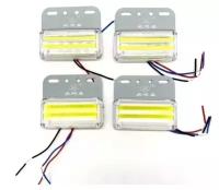 Габаритные огни LED для грузовых автомобилей и спецтехники, Два уровня света, набор 4 шт. 24V, фронтальный белый свет и нижний белый свет