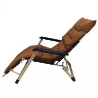 Раскладушка, лежанка, кресло-кровать с матрасом ICON, 178х52х38 см, коричневая
